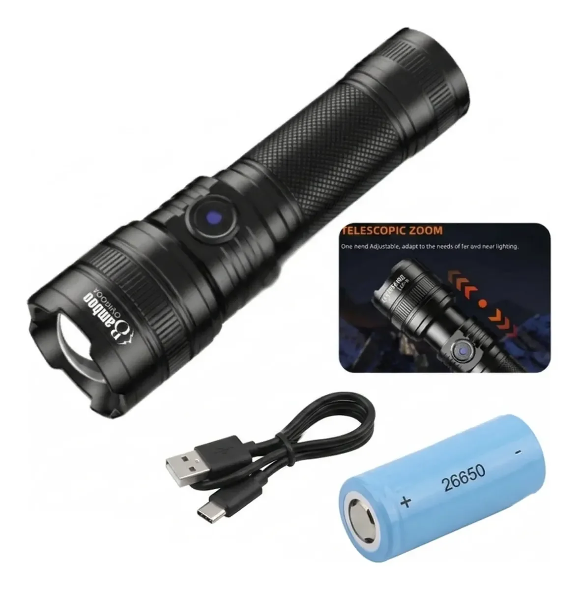 Linterna Táctica Bamboo Bw-l16-t Led 890 Lumens 290mts Zoom