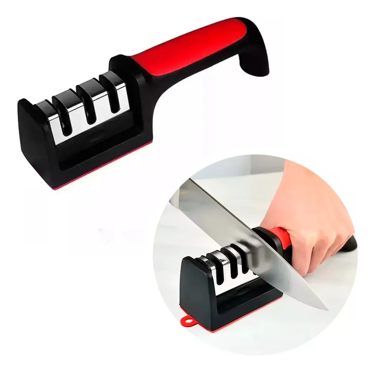Afilador Manual Cuchillos Ceramica 3 En 1 Filo Cocina