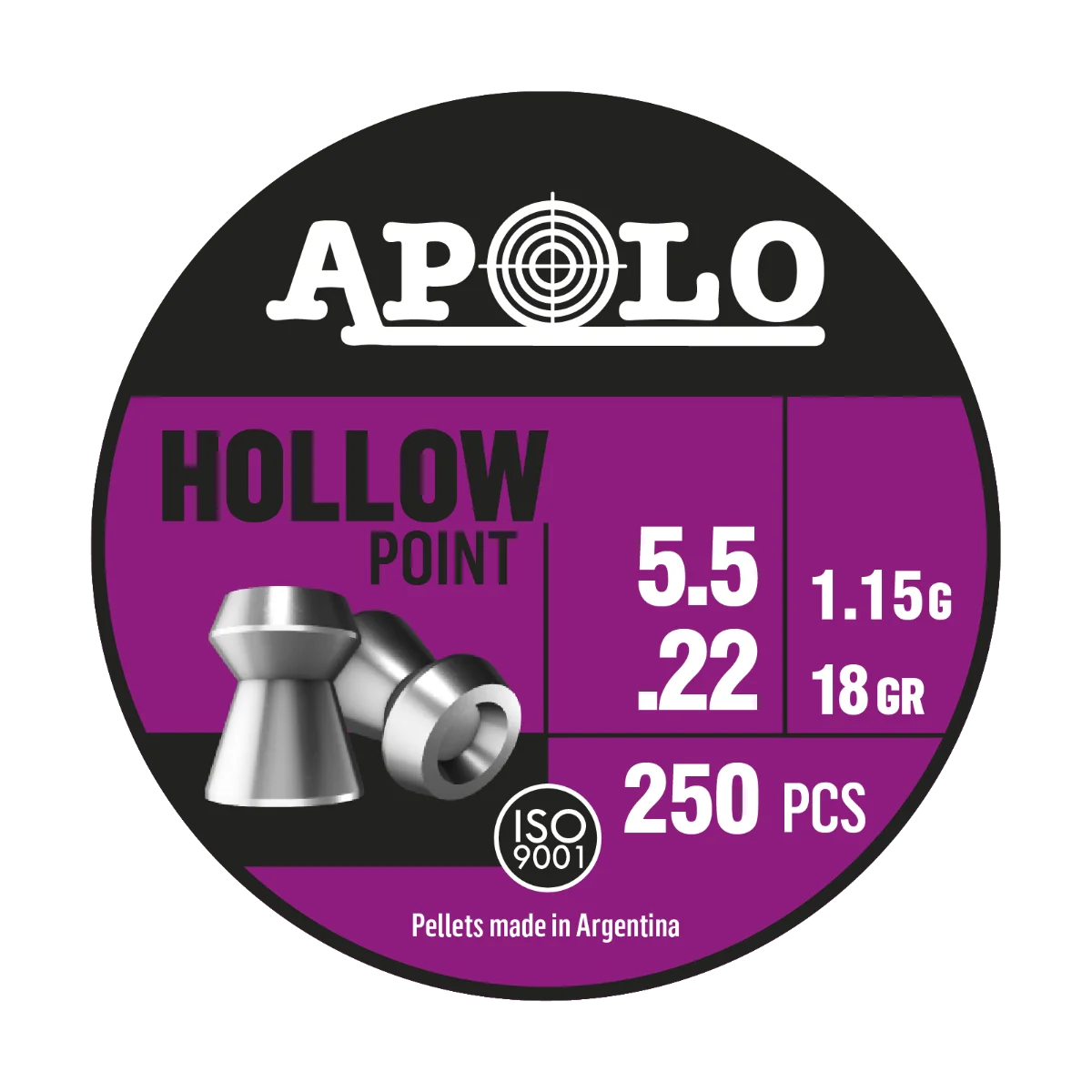 Balines Apolo PREMIUM - Hollow point lata 5,5x250