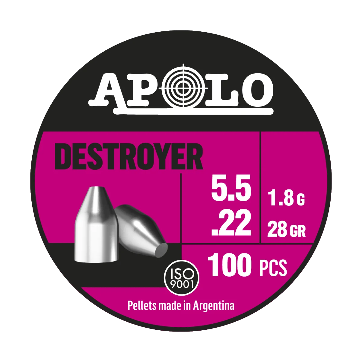 Balines Apolo PREMIUM - Destroyer lata 5,5x100