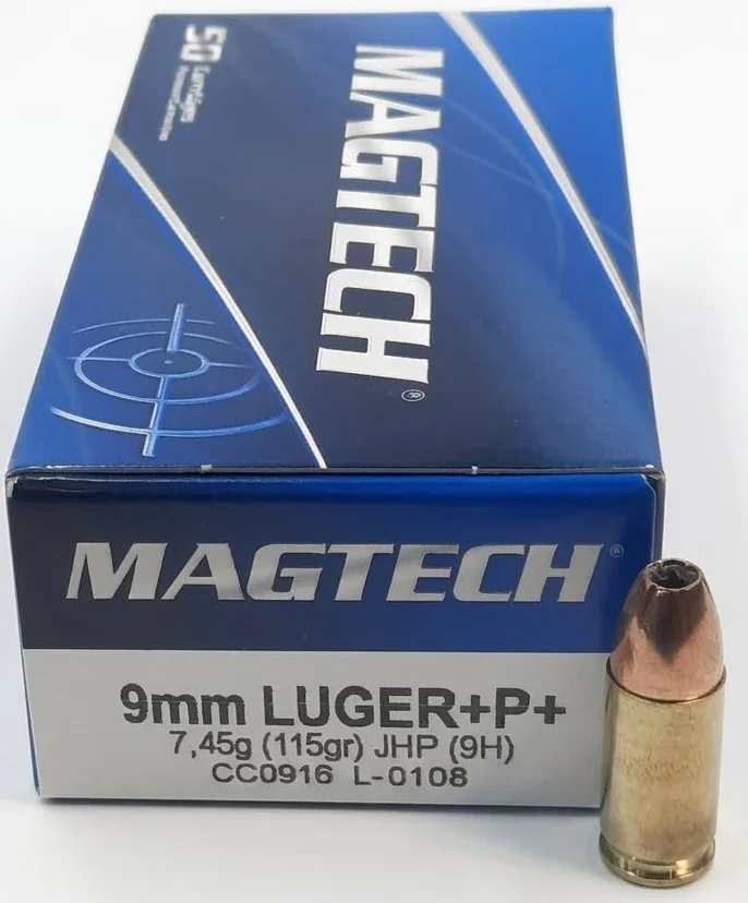 Municion 9mm  115gr JHP +P+