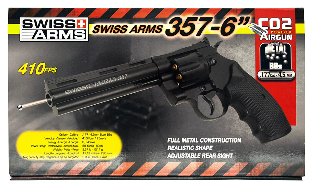 El revólver CO2 Swiss Arms 357 de 6 pulgadas