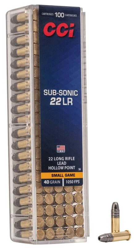 Municion CCI Sub-Sonic HP, 22 LR, 40 Grain