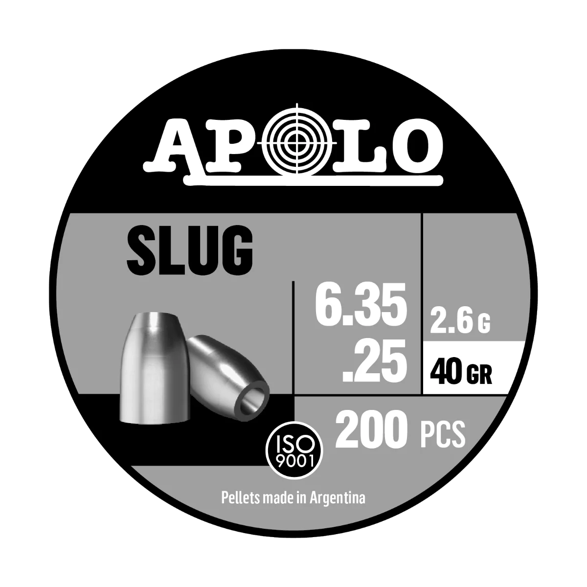 Balines Apolo PREMIUM - Slug cal 6,35 2,60gr - 40 grains