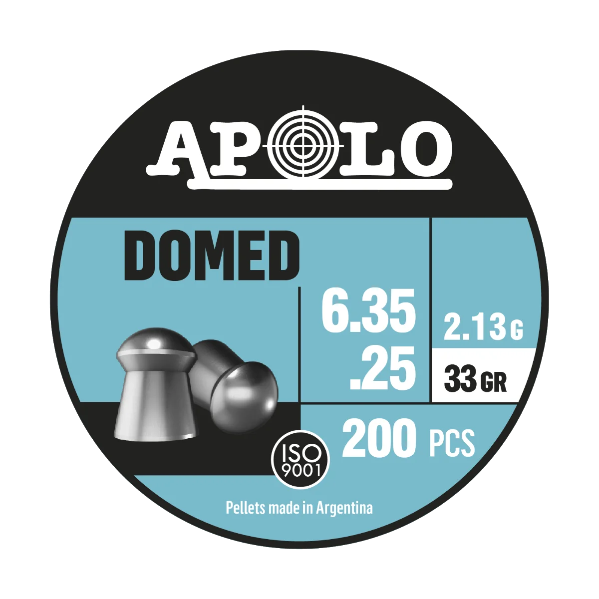 Balines Apolo PREMIUM - Domed lata 6,35x250 33grains