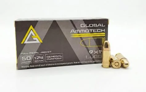 Municion Global Ammotech 9mm 124gr  FMJ