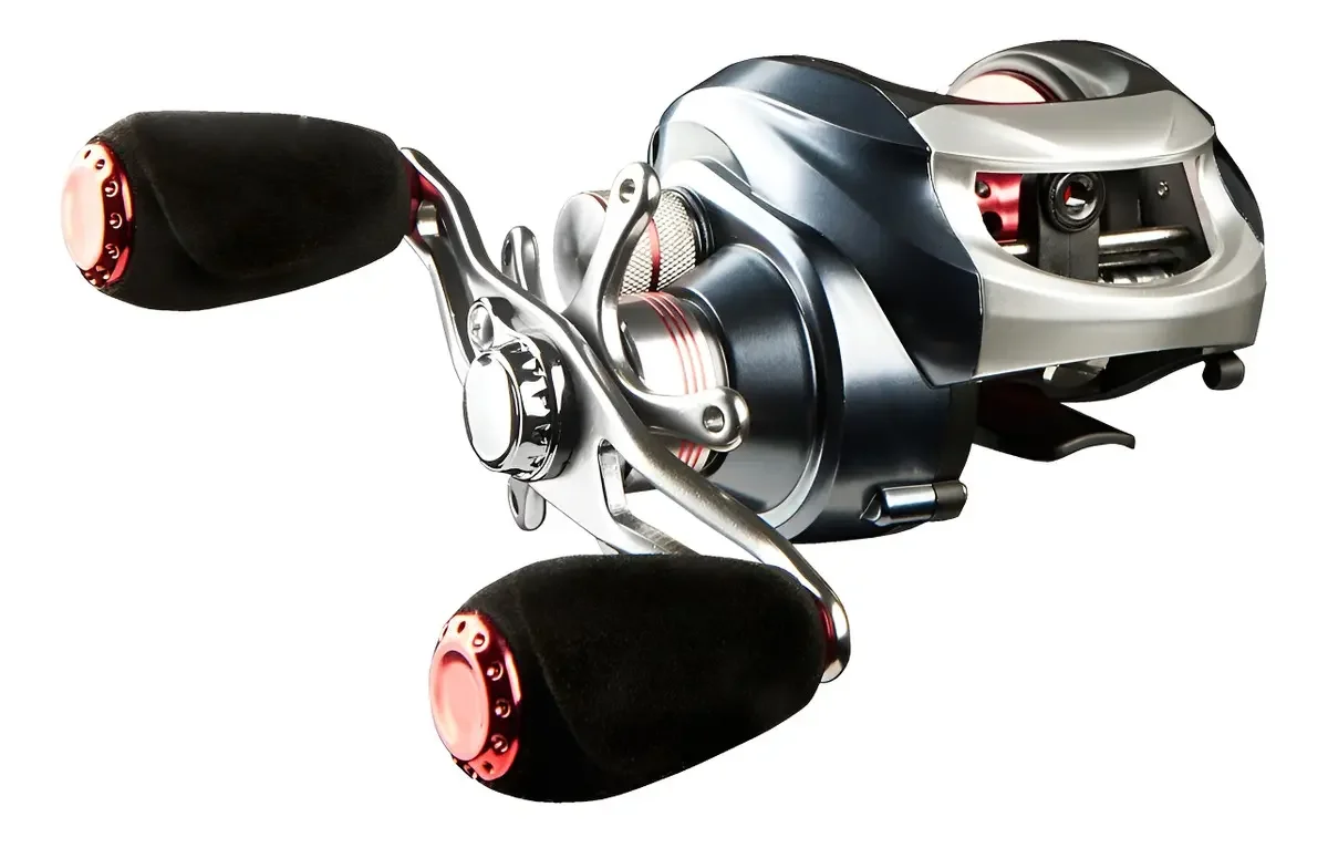 Reel Rotativo  Huevito Rival108 8 Rulemanes Pesca Negro/plateado izquierdo