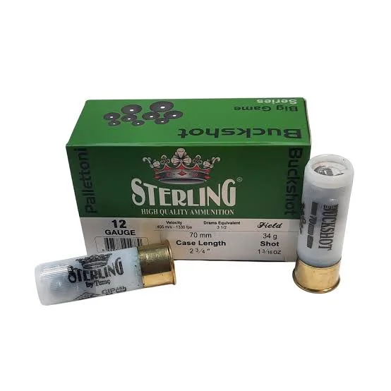 Cartucho Sterling 12/70 34gr Postas de Plomo