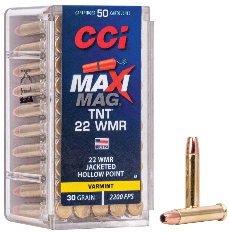 Municion CCI Maxi-Mag TNT, 22 WMR, 30 Grain